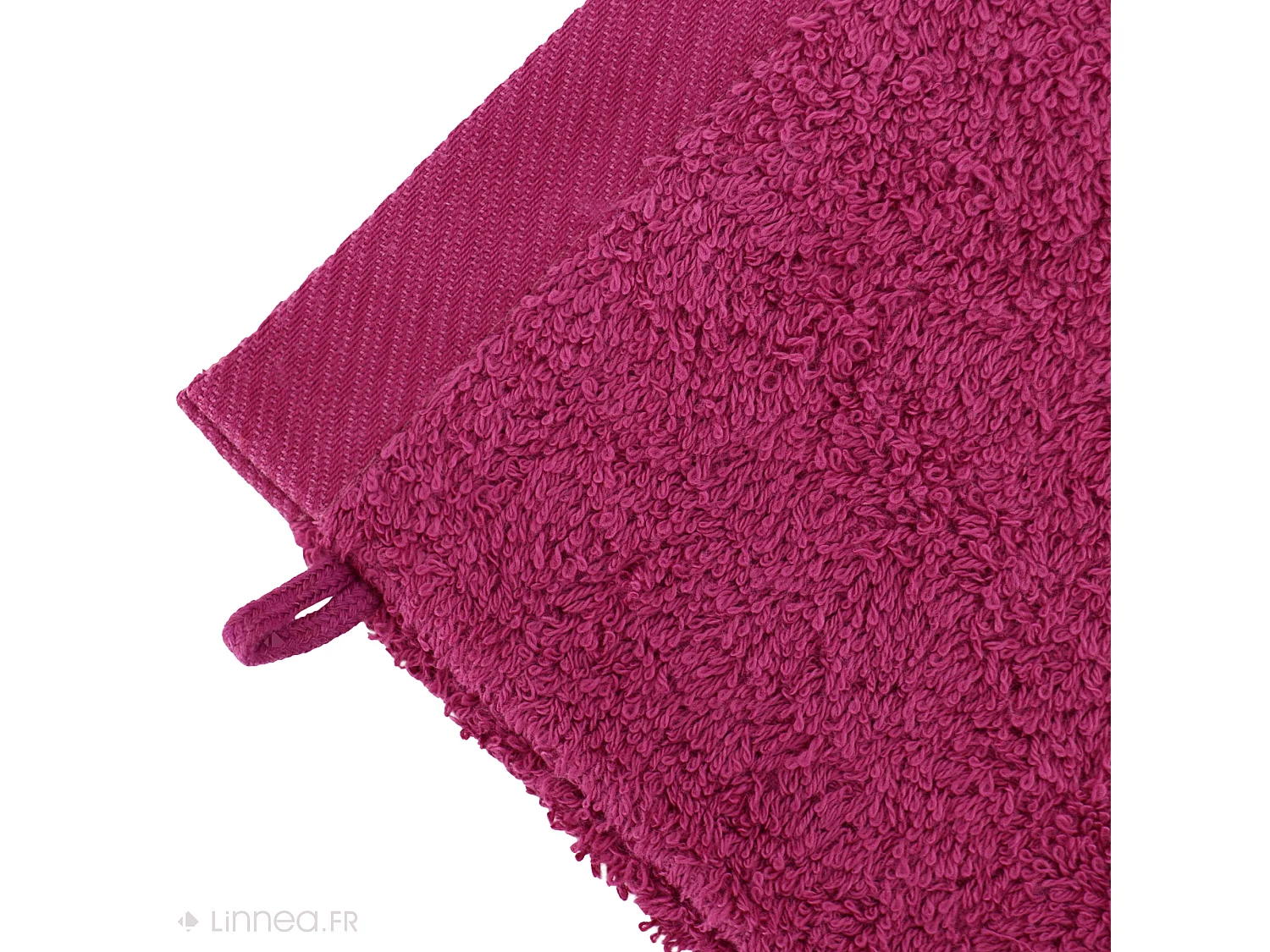 Lot de 2 gants de toilette 16x21 cm coton peigné ALBA prune
