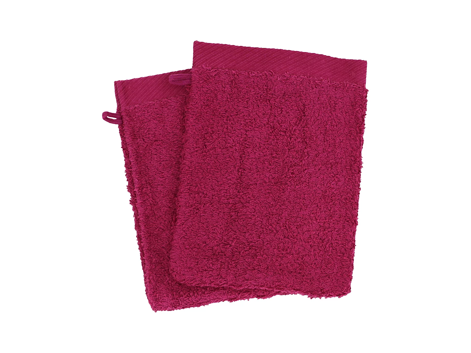 Lot de 2 gants de toilette 16x21 cm coton peigné ALBA prune