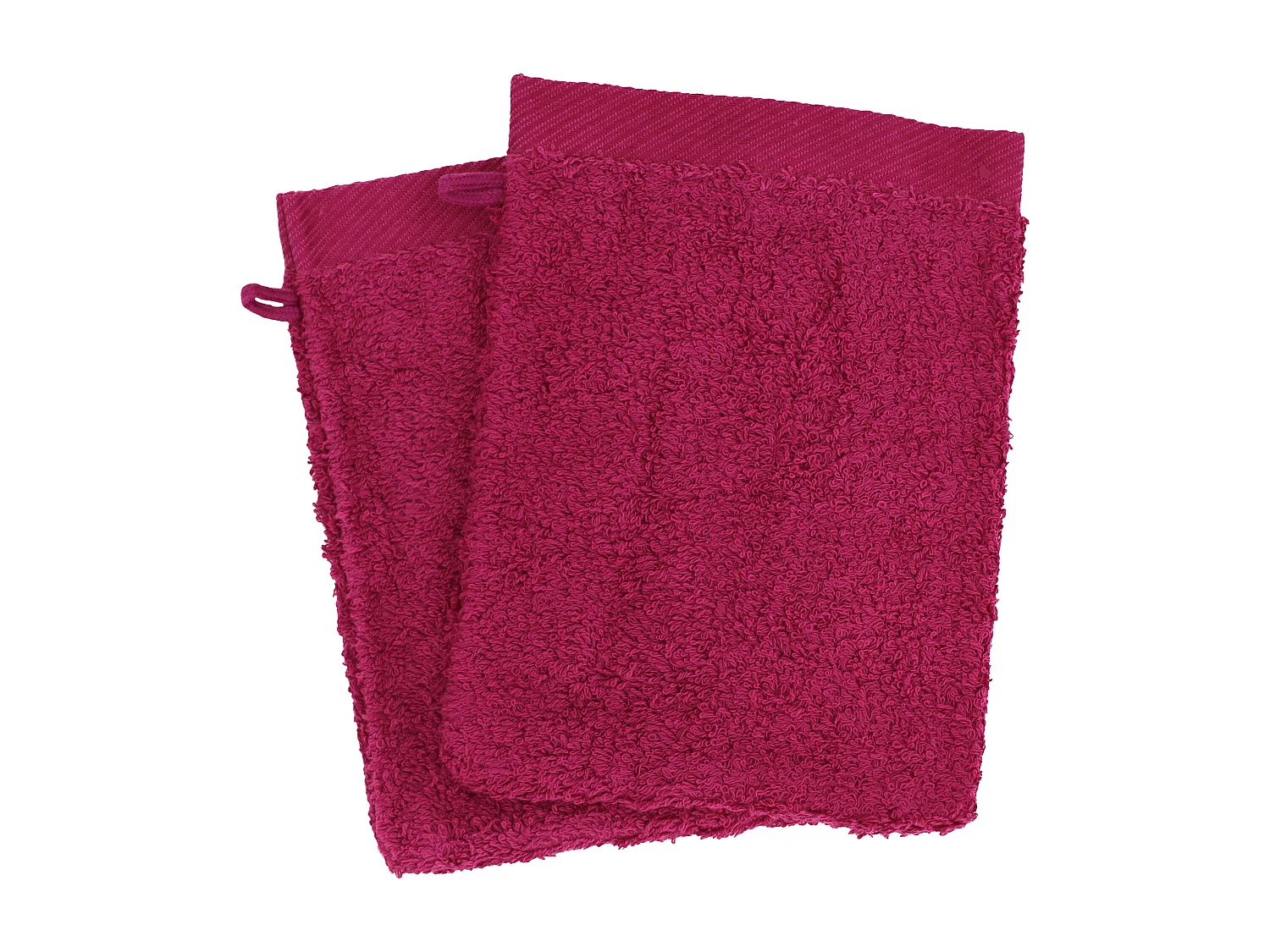 Lot de 2 gants de toilette 16x21 cm coton peigné ALBA prune