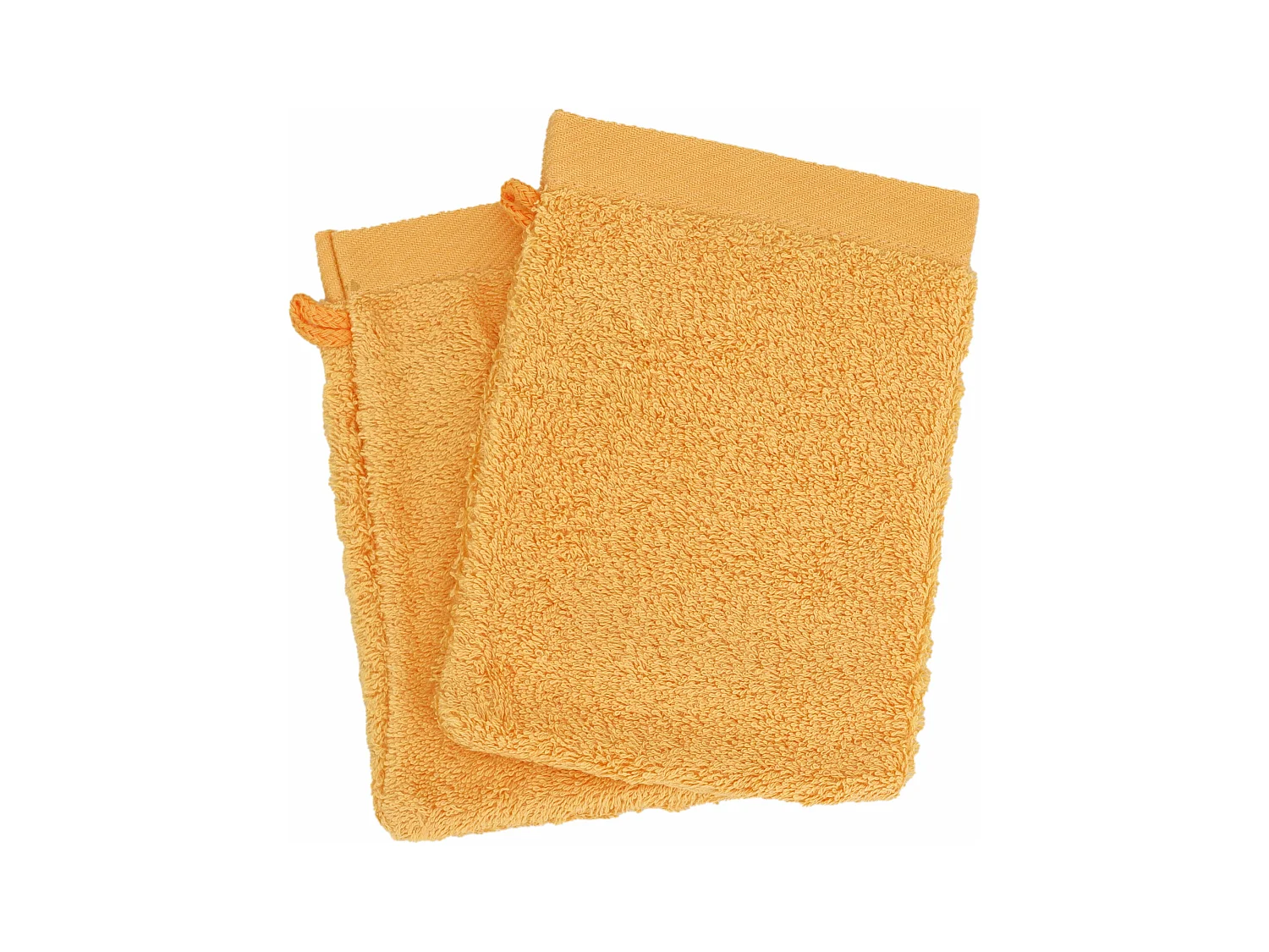 Lot de 2 gants de toilette 16x21 cm coton peigné ALBA vanille