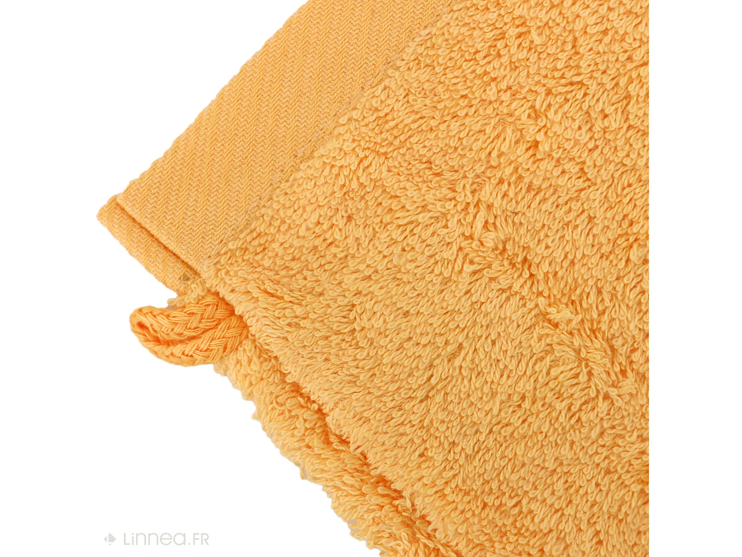 Lot de 2 gants de toilette 16x21 cm coton peigné ALBA vanille