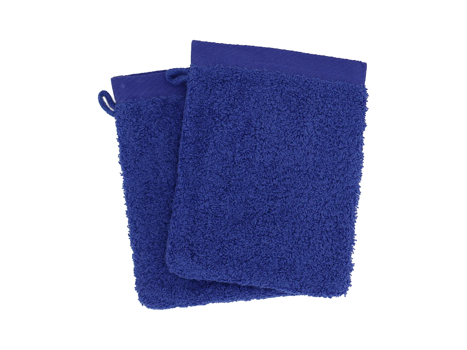Lot de 2 gants de toilette 16x21 cm coton peigné ALBA bleu moyen