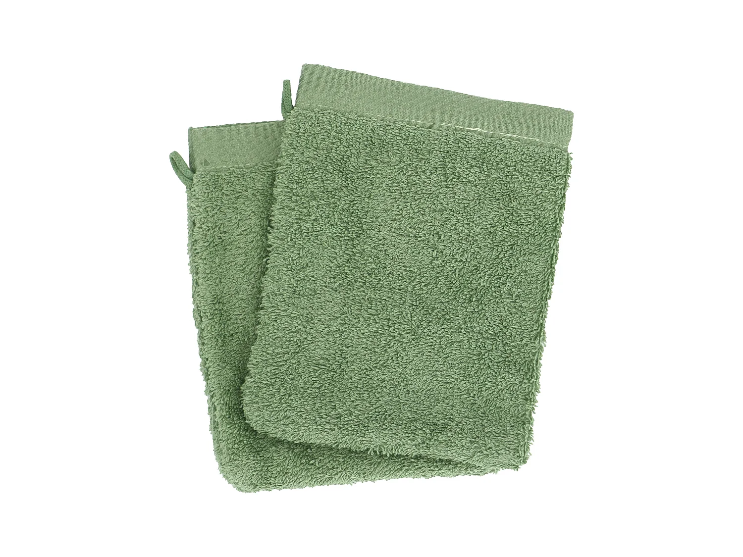 Lot de 2 gants de toilette 16x21 cm coton peigné ALBA céladon