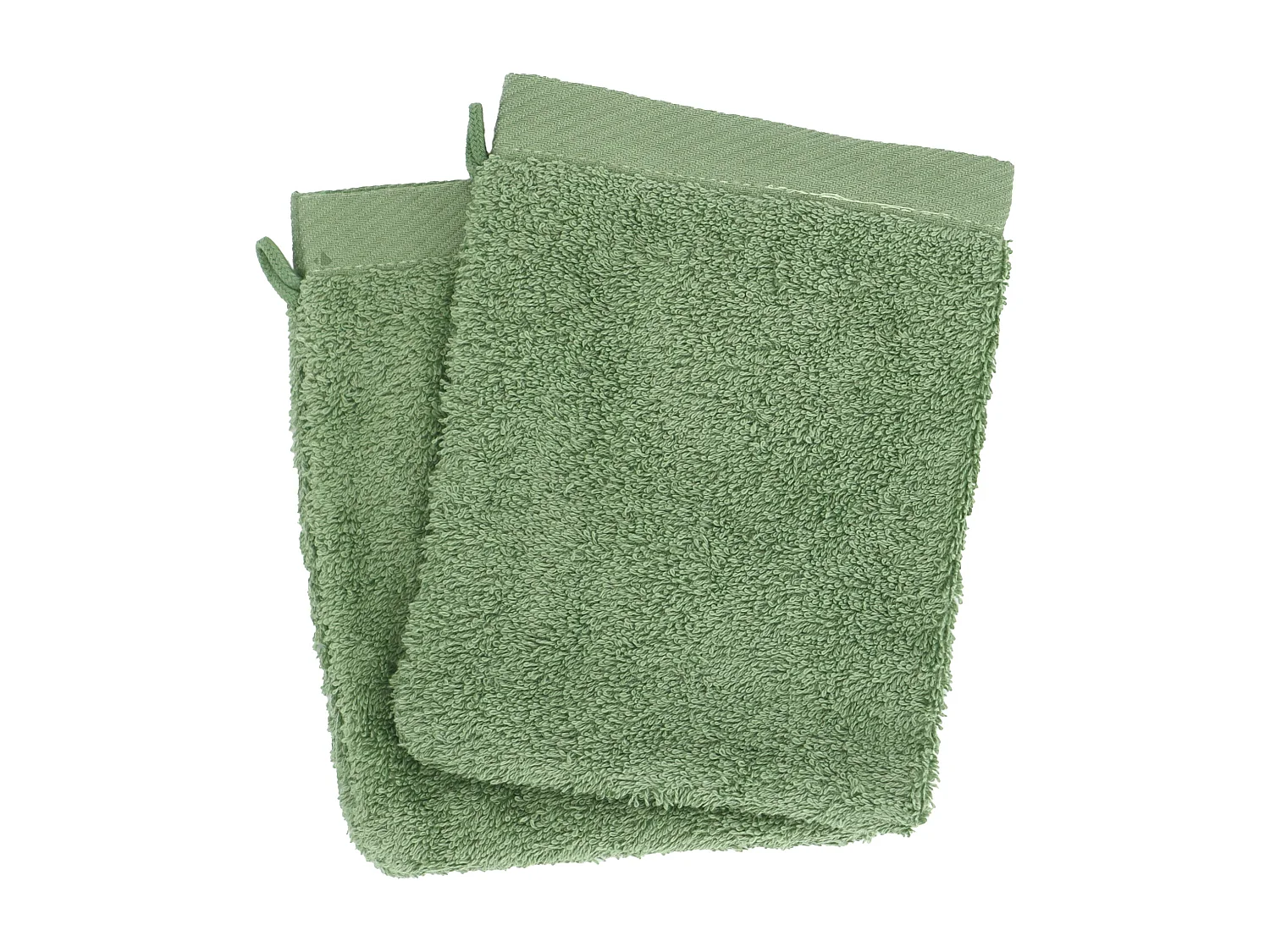 Lot de 2 gants de toilette 16x21 cm coton peigné ALBA céladon