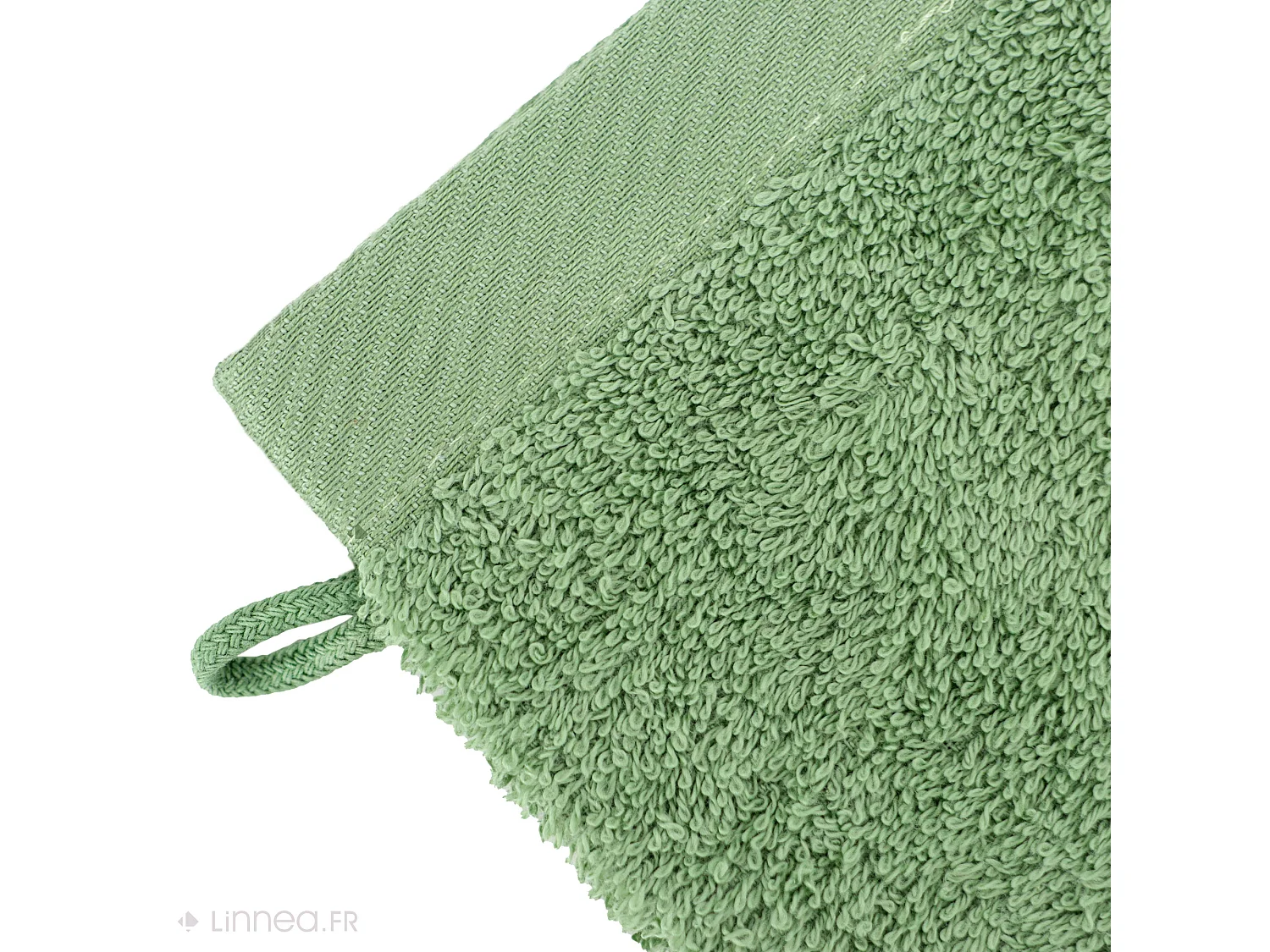 Lot de 2 gants de toilette 16x21 cm coton peigné ALBA céladon