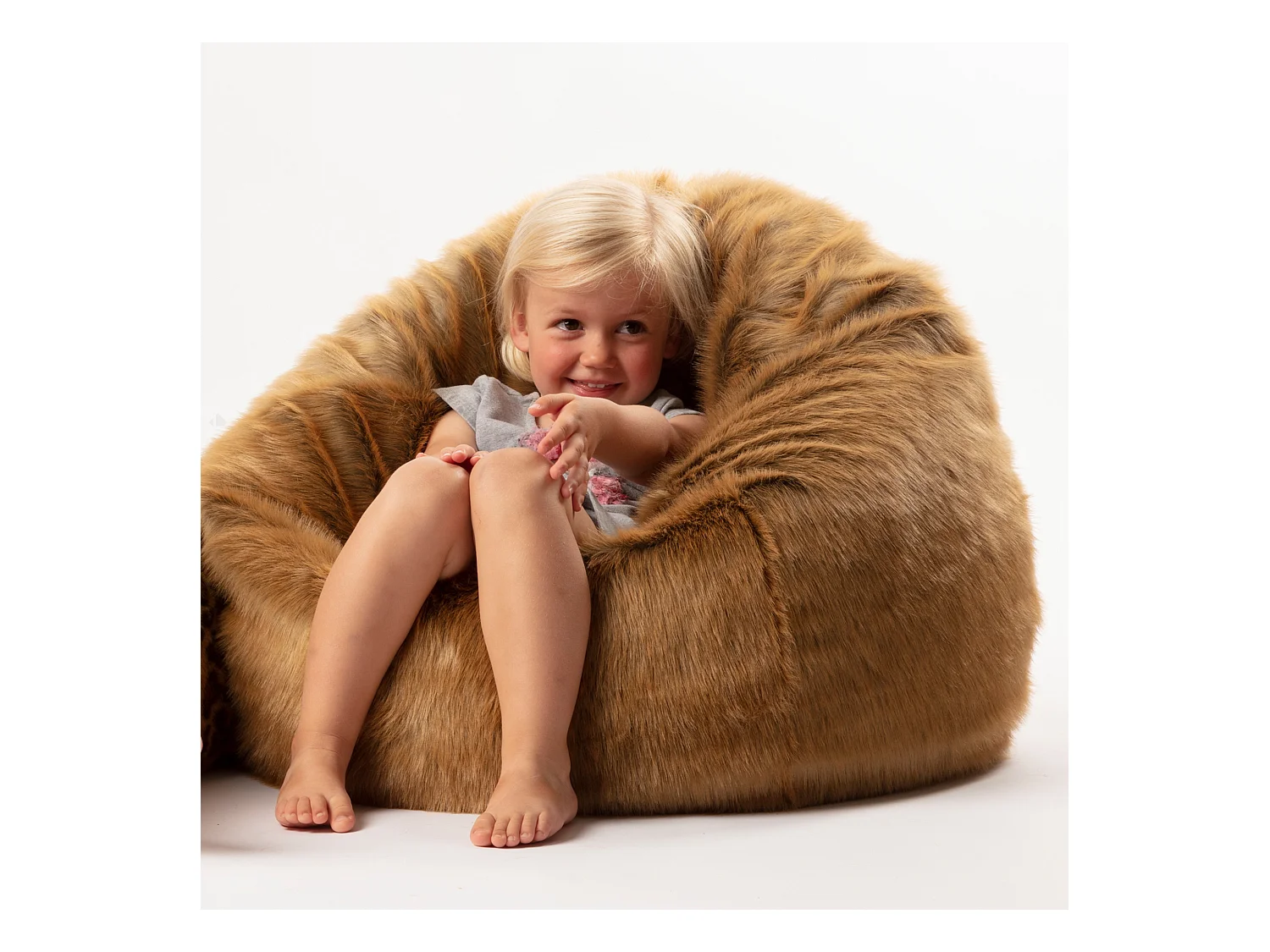 Pouf en peluche Lièvre Brun Lewis avec remplissage