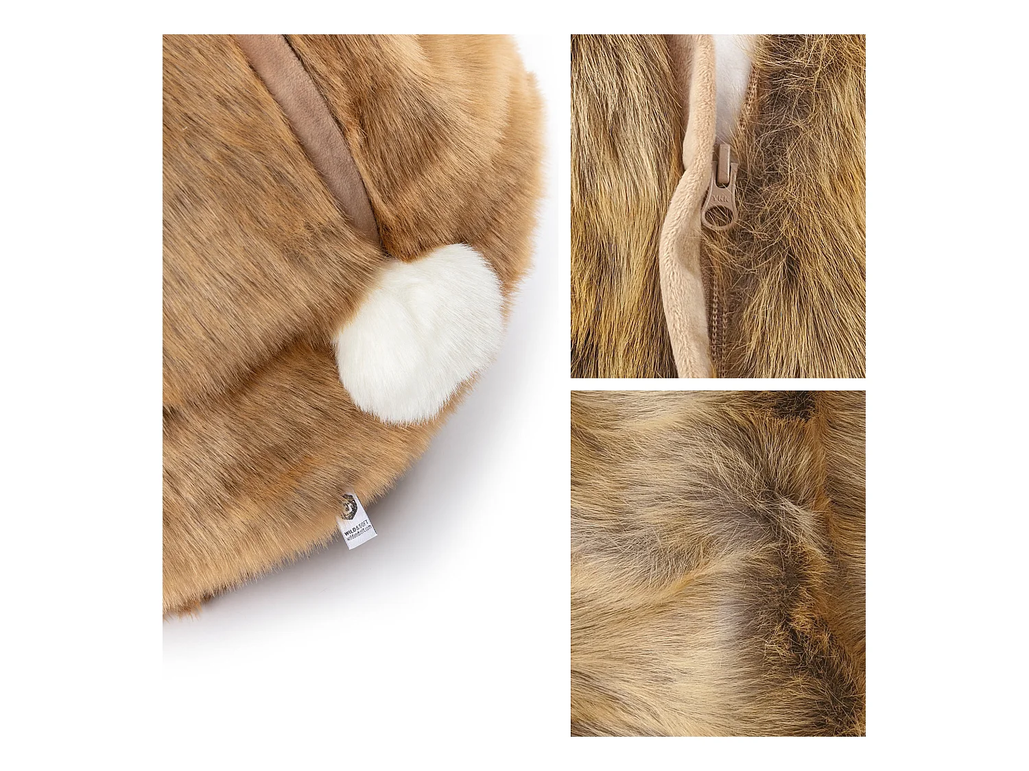 Pouf en peluche Lièvre Brun Lewis avec remplissage