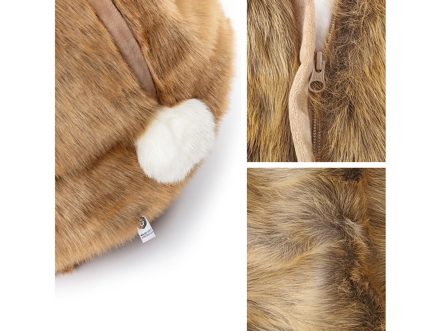 Pouf en peluche Lièvre Brun Lewis avec remplissage