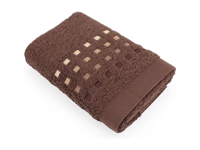 Serviette de toilette 50x100 cm PURE SQUARES Marron 550 g/m2