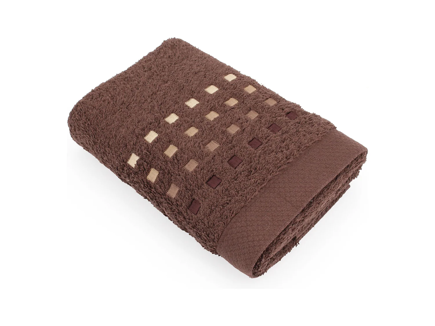 Serviette de toilette 50x100 cm PURE SQUARES Marron 550 g/m2