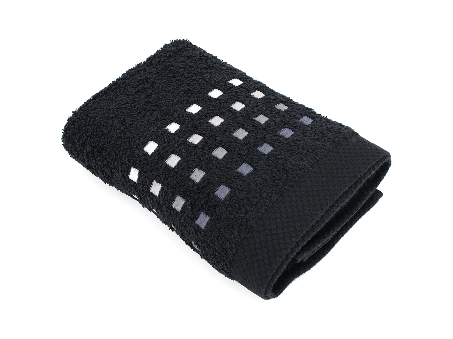 Serviette de toilette 50x100 cm PURE SQUARES Noir 550 g/m2