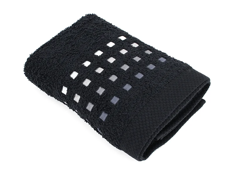 Serviette de toilette 50x100 cm PURE SQUARES Noir 550 g/m2