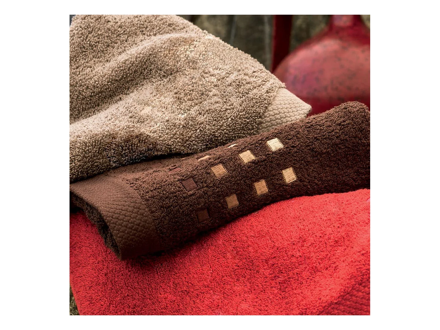 Serviette de toilette 50x100 cm PURE SQUARES Argent 550 g/m2