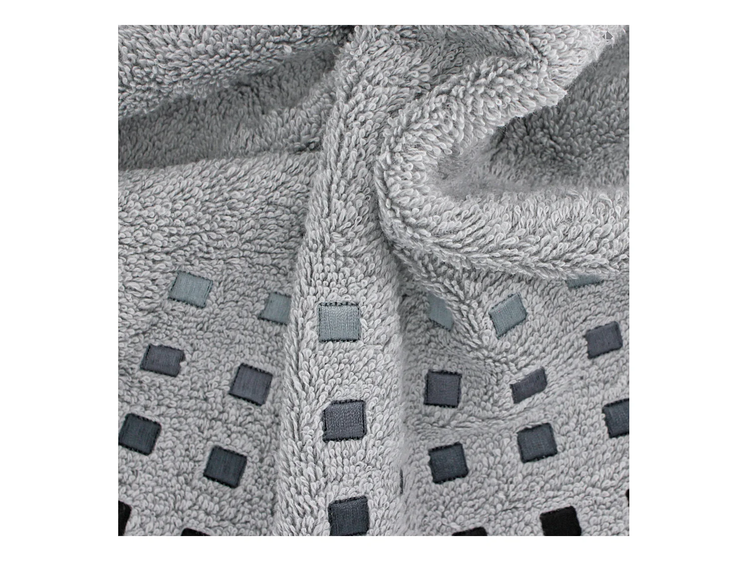 Serviette de toilette 50x100 cm PURE SQUARES Argent 550 g/m2