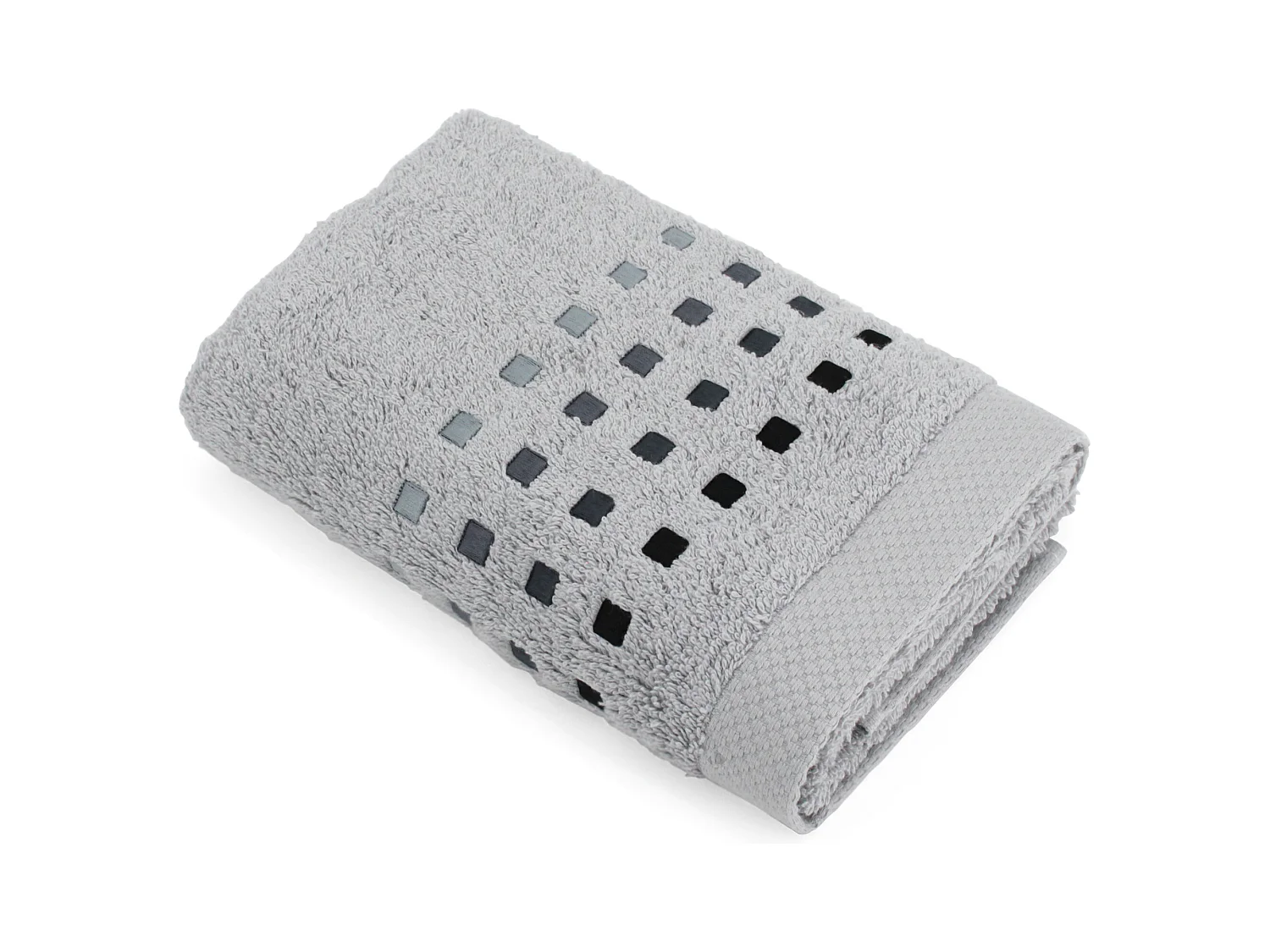 Serviette de toilette 50x100 cm PURE SQUARES Argent 550 g/m2