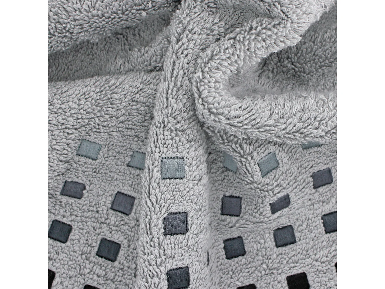 Serviette de toilette 50x100 cm PURE SQUARES Argent 550 g/m2
