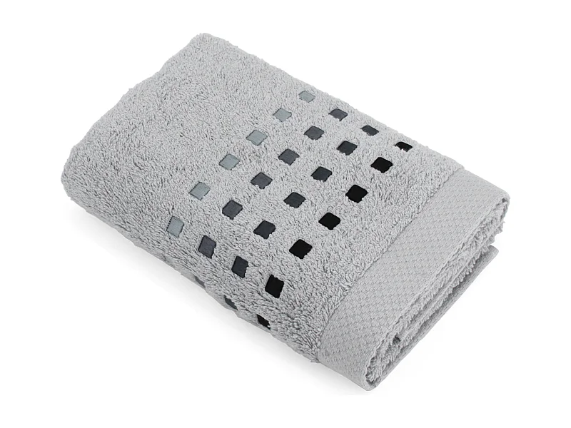 Serviette de toilette 50x100 cm PURE SQUARES Argent 550 g/m2
