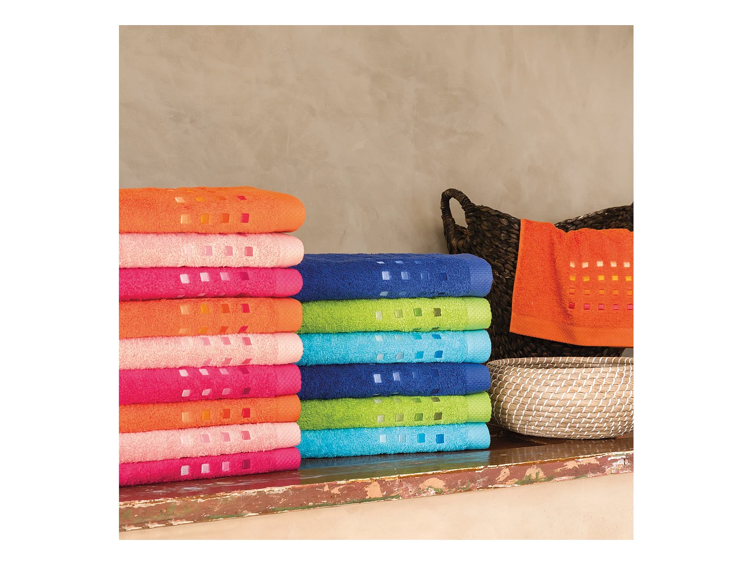 Serviette de toilette 50x100 cm coton 550 g/m2 PURE PRIMAVERA Orange Butane