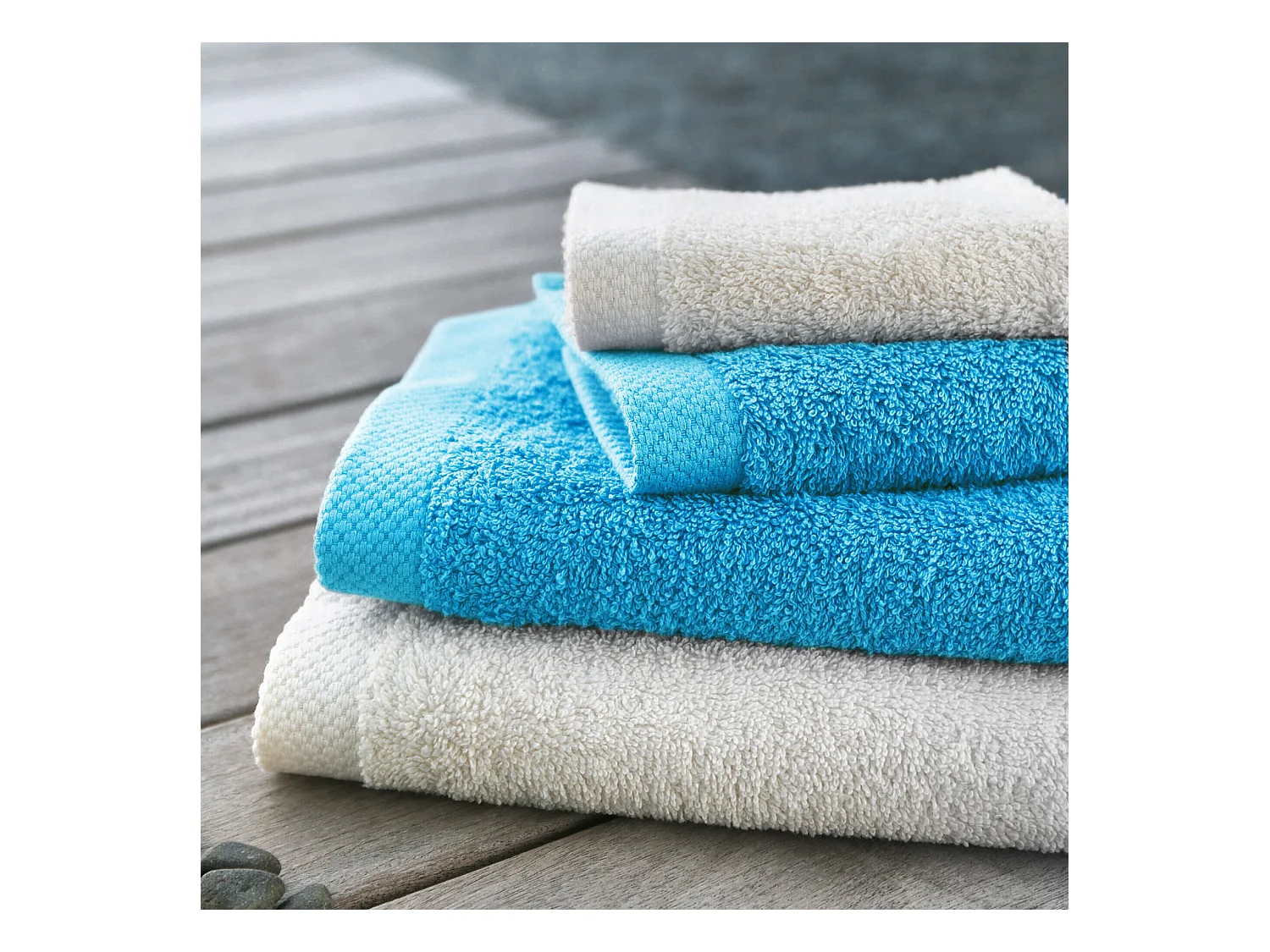 Drap de bain 100x150 cm PURE Bleu Océan 550 g/m2
