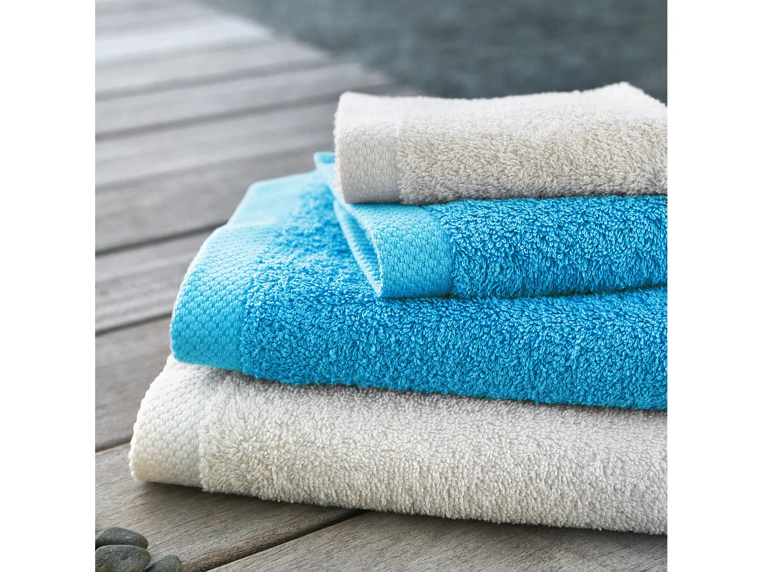 Drap de bain 100x150 cm PURE Bleu Océan 550 g/m2