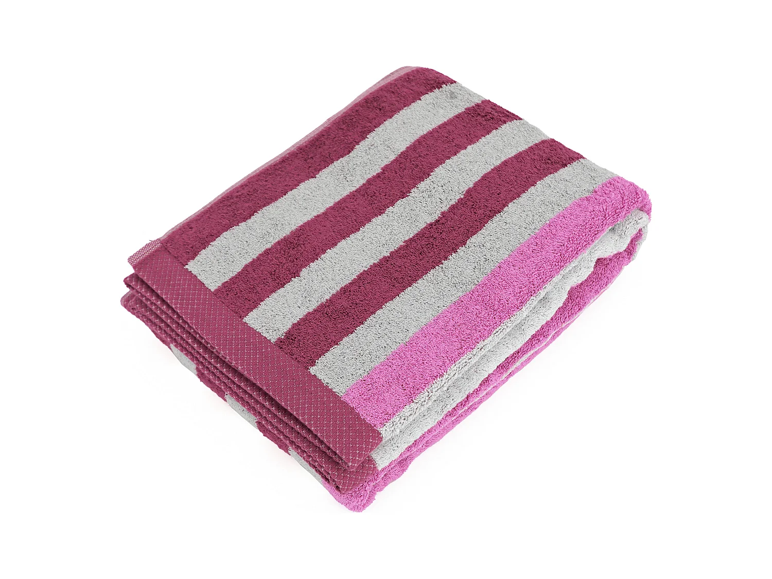 Drap de bain 100x150 cm PURE STRIPES rose lavande