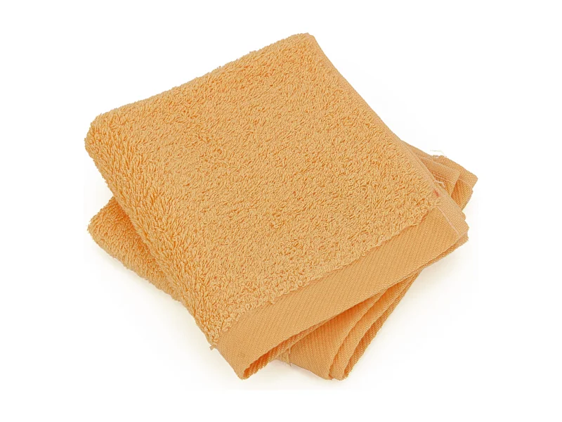 Lot de 2 serviettes invité 30x30 cm coton peigné ALBA vanille