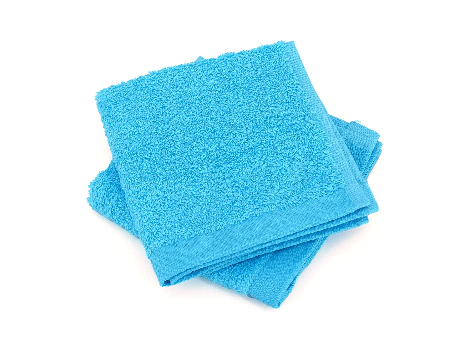 Lot de 2 serviettes invité 30x30 cm coton peigné ALBA bleu océan