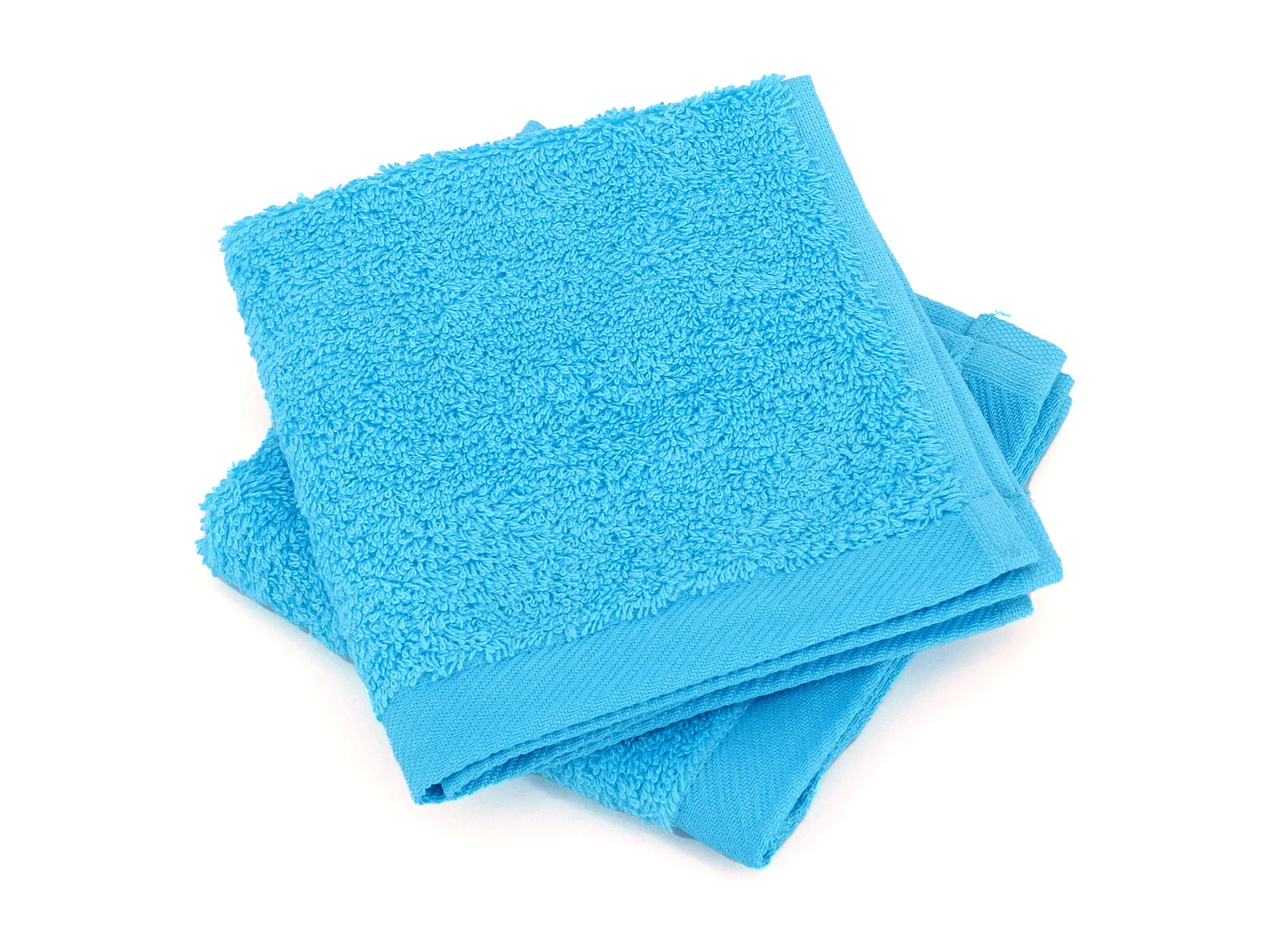 Lot de 2 serviettes invité 30x30 cm coton peigné ALBA bleu océan