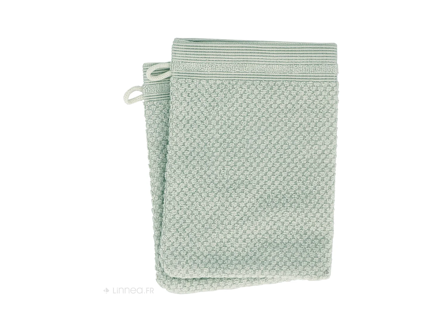 Lot de 2 gants de toilette 16x21 cm DUNE céladon
