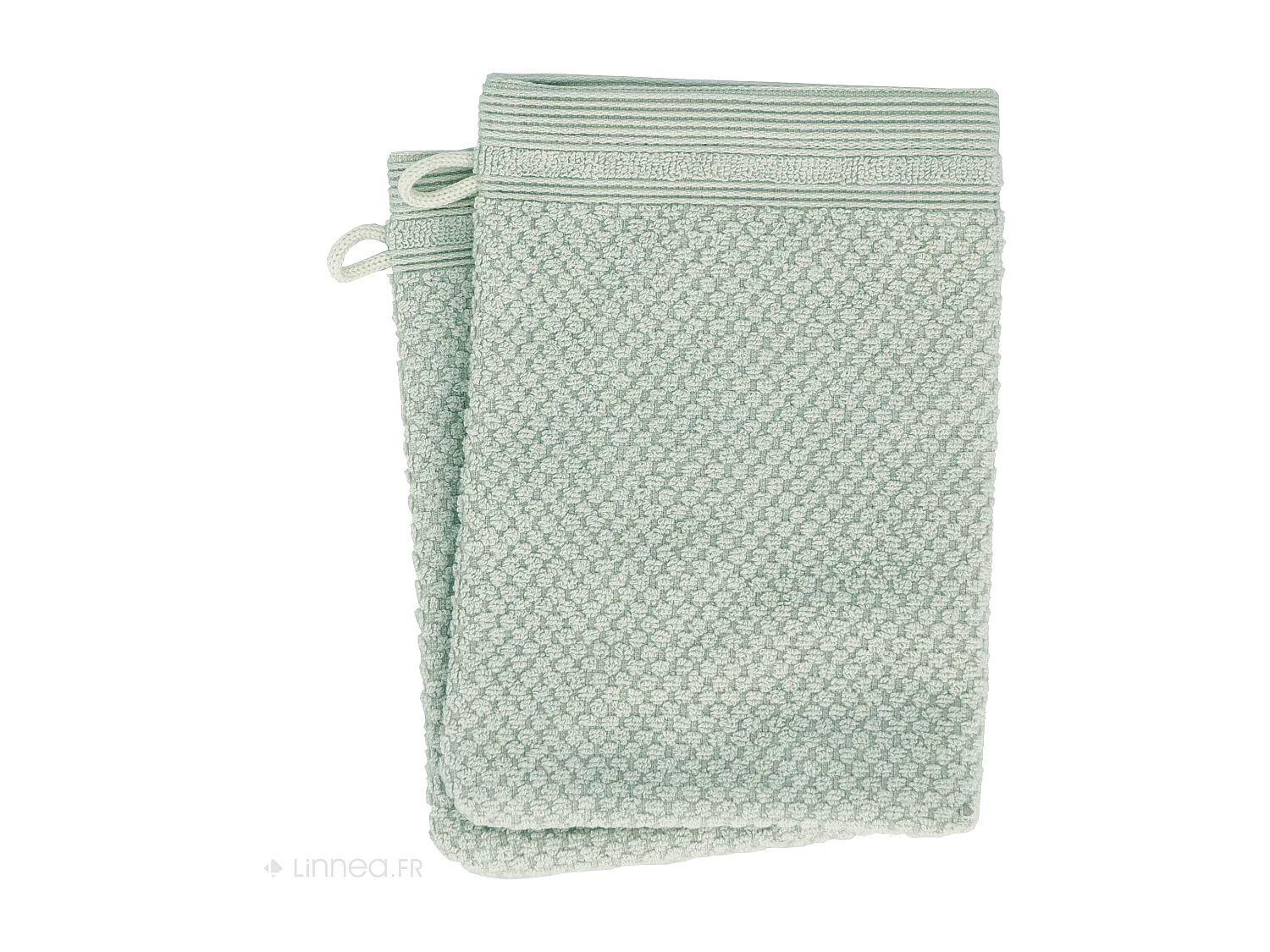 Lot de 2 gants de toilette 16x21 cm DUNE céladon