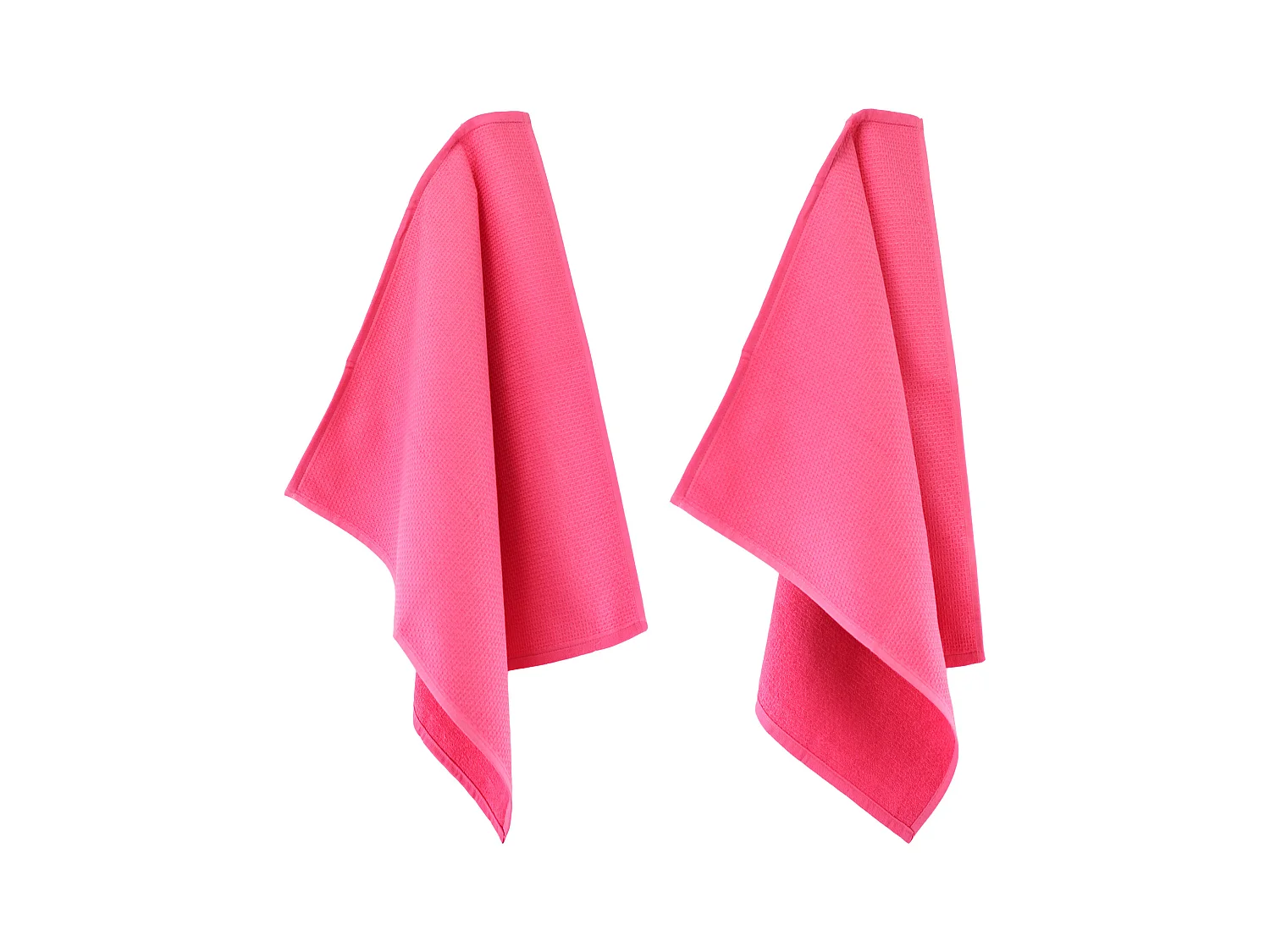 Lot de 2 torchons de cuisine 50x50 cm nid d'abeille PURE KITCHEN WAFFLE Fraise