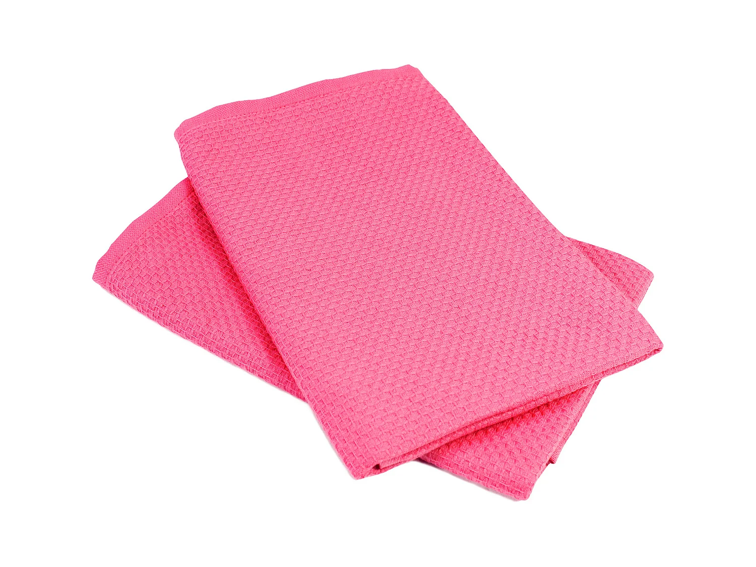 Lot de 2 torchons de cuisine 50x50 cm nid d'abeille PURE KITCHEN WAFFLE Fraise