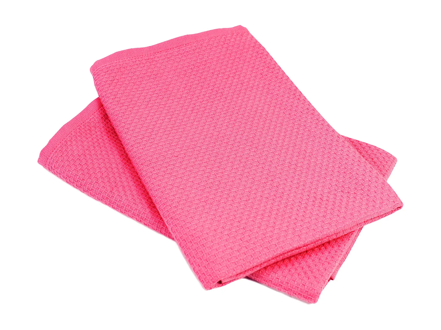 Lot de 2 torchons de cuisine 50x50 cm nid d'abeille PURE KITCHEN WAFFLE Fraise