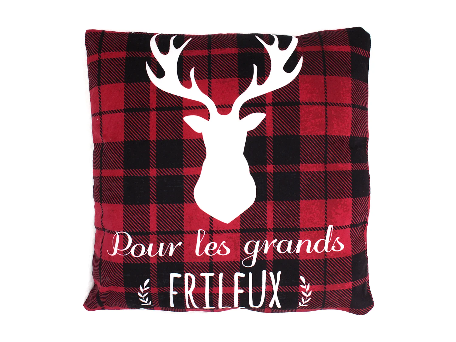 Coussin 40X40 cm COSY FRILEUX rouge/blanc