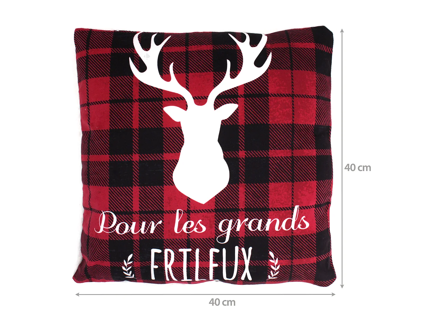 Coussin 40X40 cm COSY FRILEUX rouge/blanc
