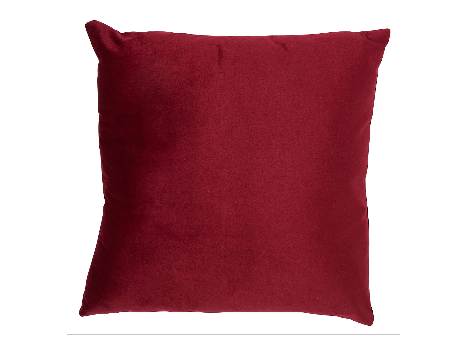Coussin carré velours rouge