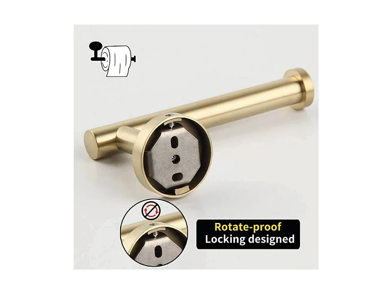 Pack accessoires salle de bain CHARLES acier brossé   2 crochets + 1 porte-serviette + 1 porte rouleau