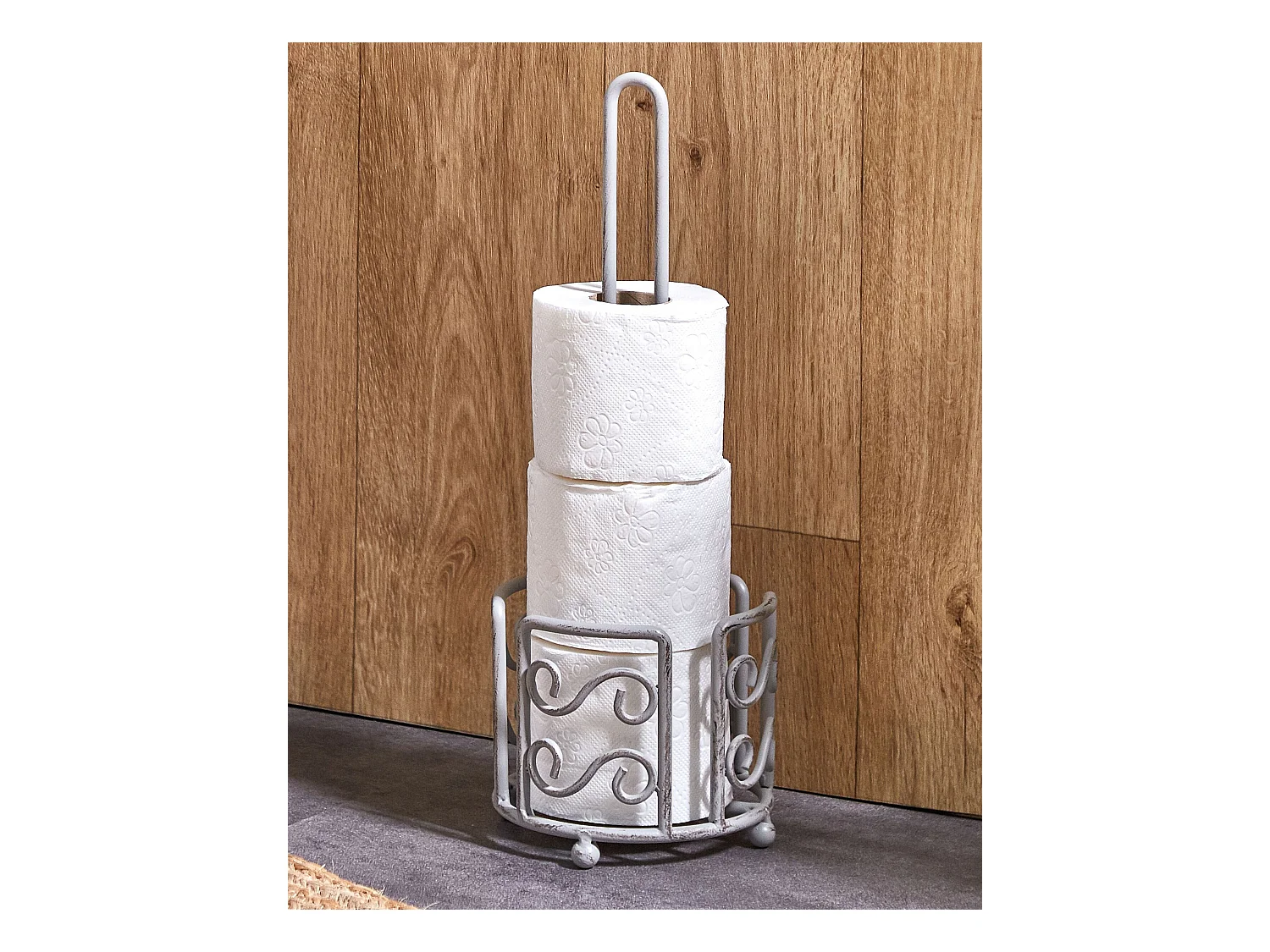 Porte-papier toilette MANDI Métal Gris