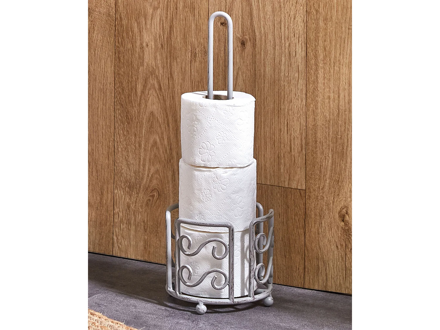 Porte-papier toilette MANDI Métal Gris