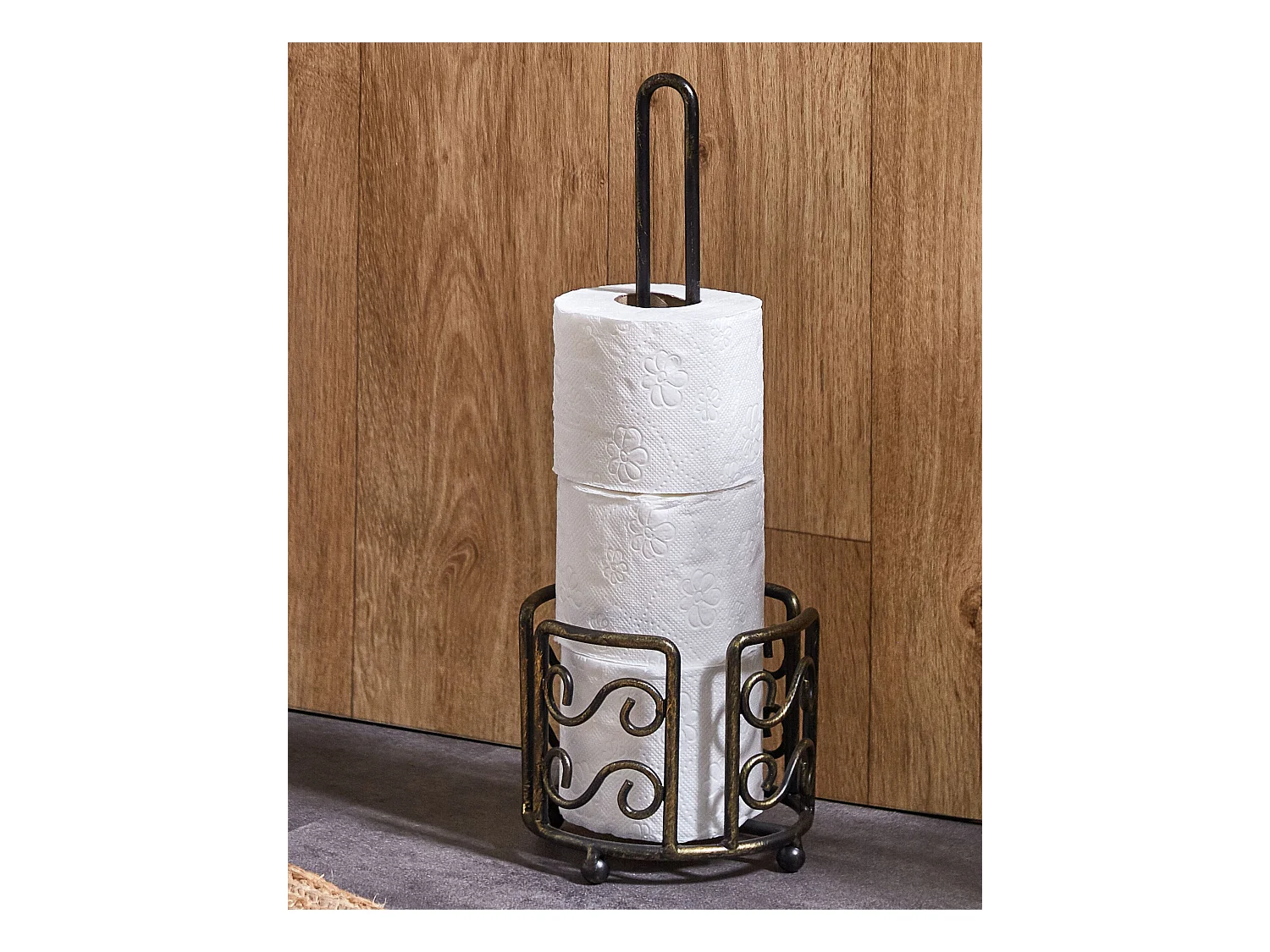 Porte-papier toilette MANDI Métal Noir