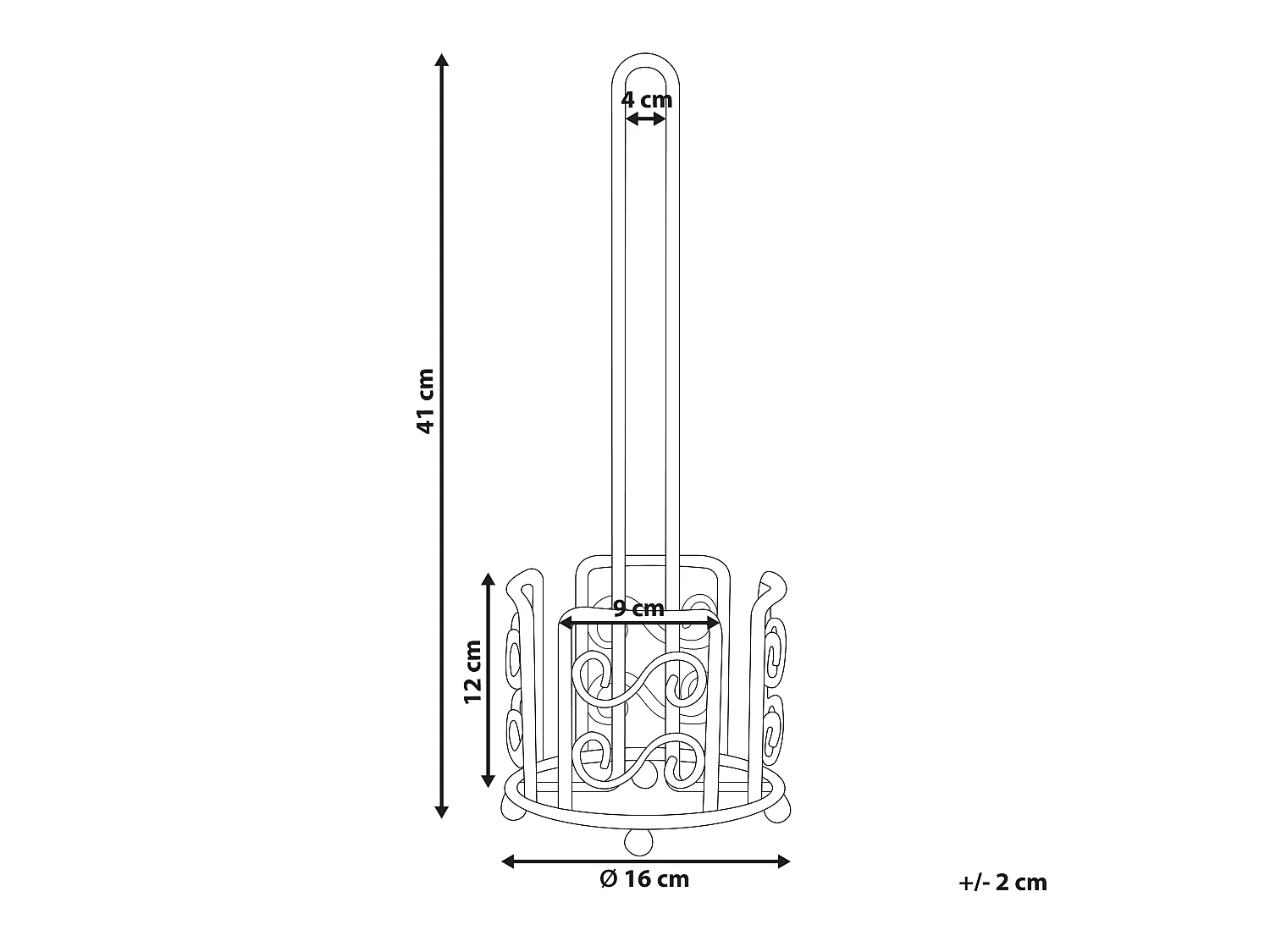 Porte-papier toilette MANDI Métal Noir