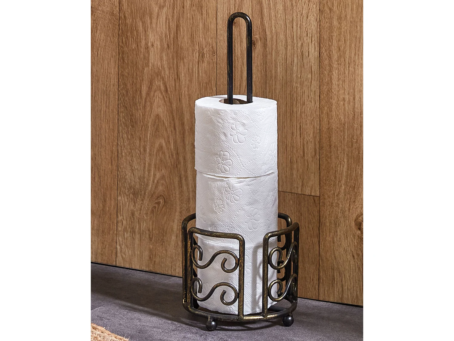 Porte-papier toilette MANDI Métal Noir