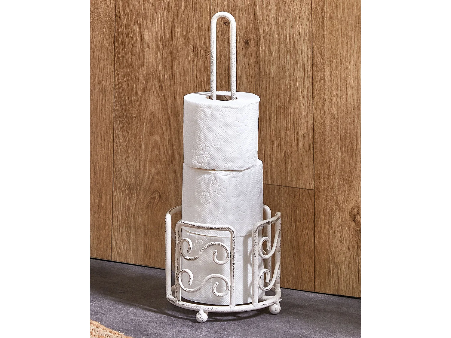 Porte-papier toilette MANDI Métal Blanc