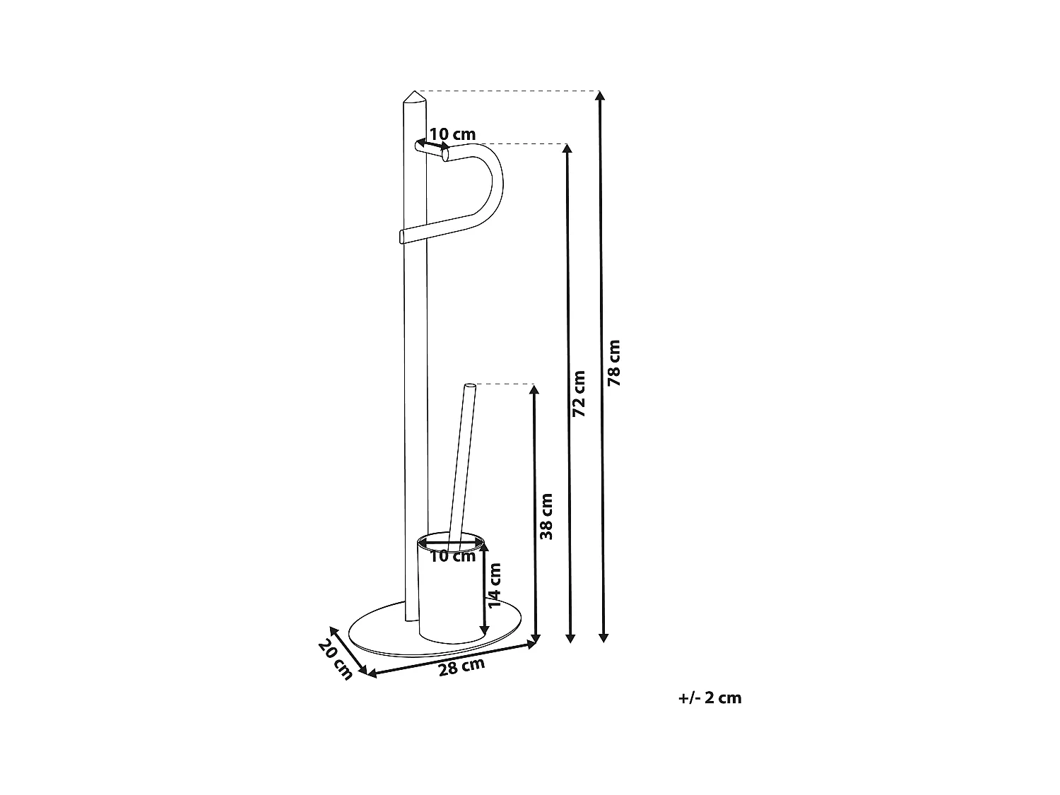 Soporte de papel higiénico y escobilla SARTO Metal Plateado