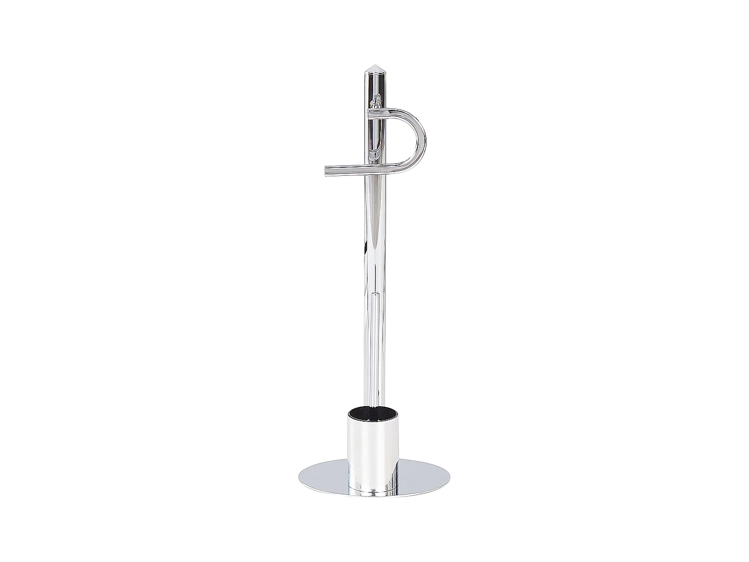 Soporte de papel higiénico y escobilla SARTO Metal Plateado