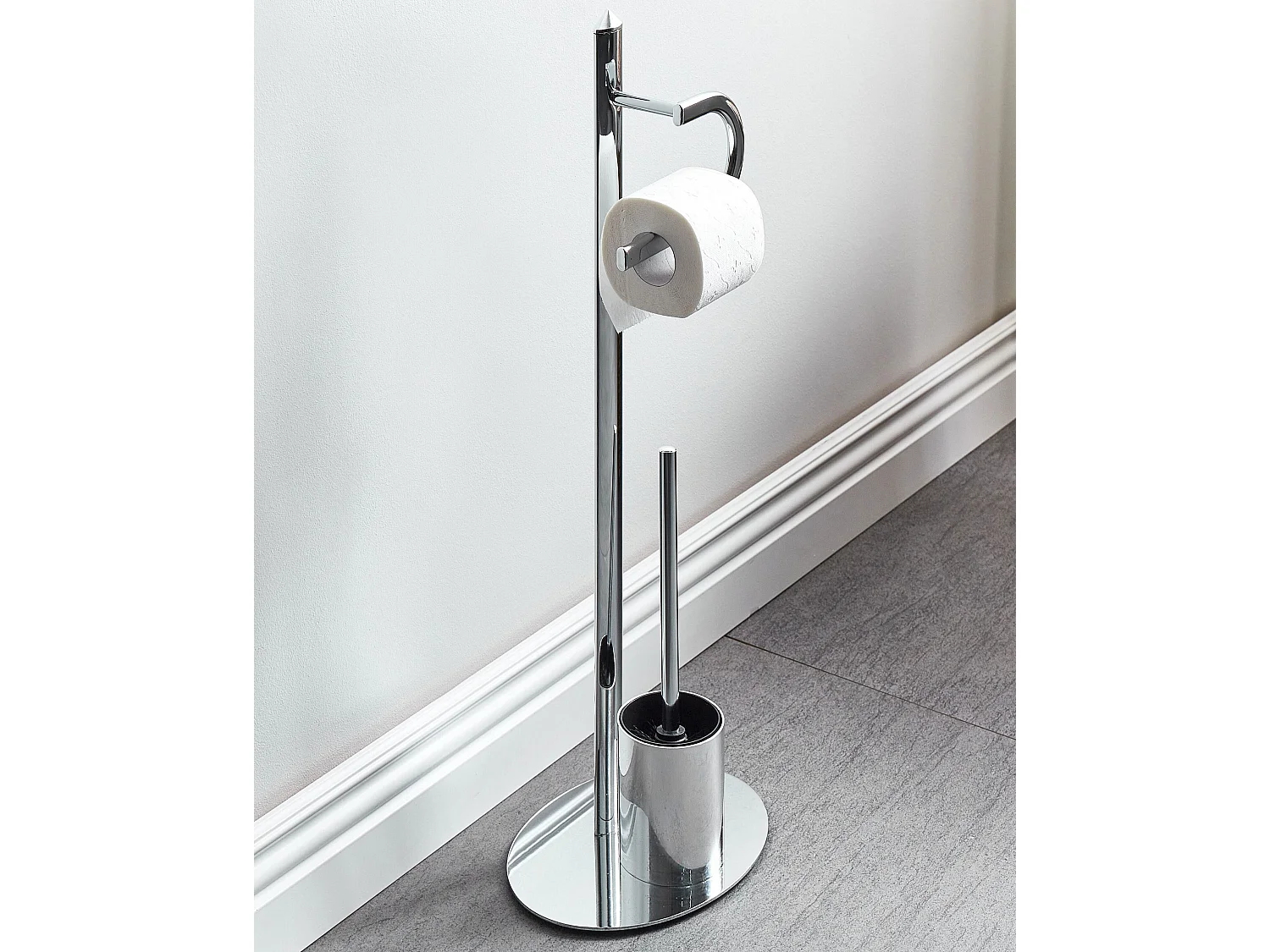 Toiletrol- en toiletborstelhouder SARTO Metaal Zilver