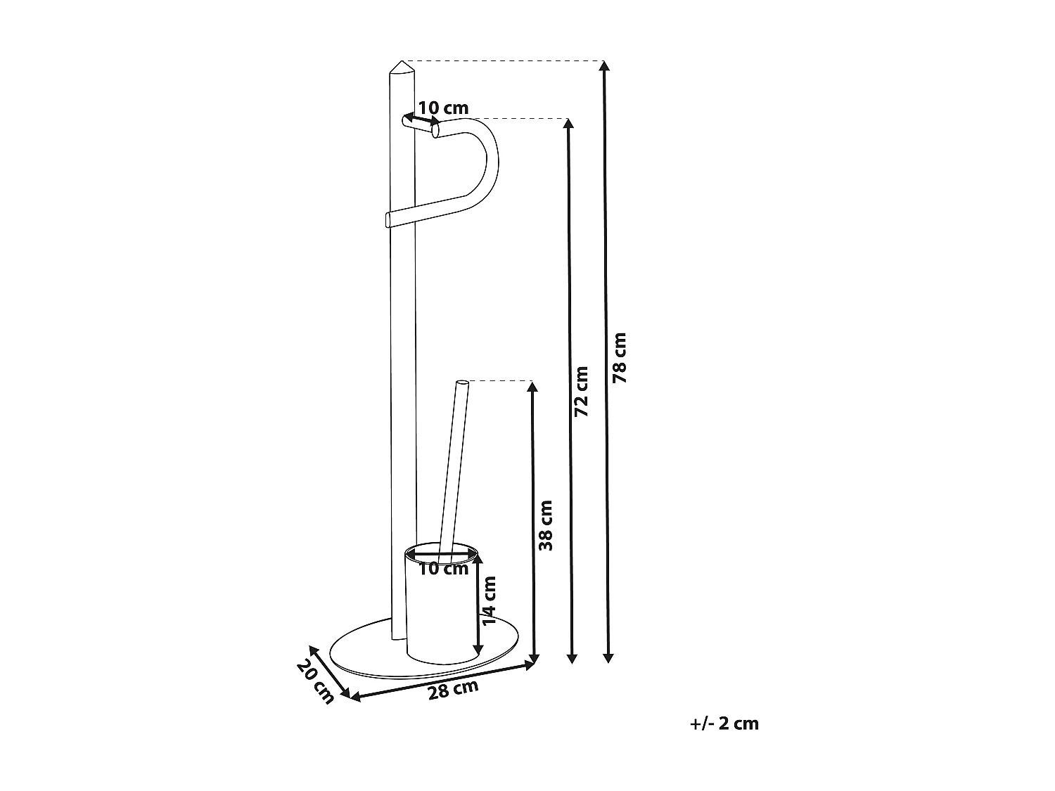 Toiletrol- en toiletborstelhouder SARTO Metaal Zilver