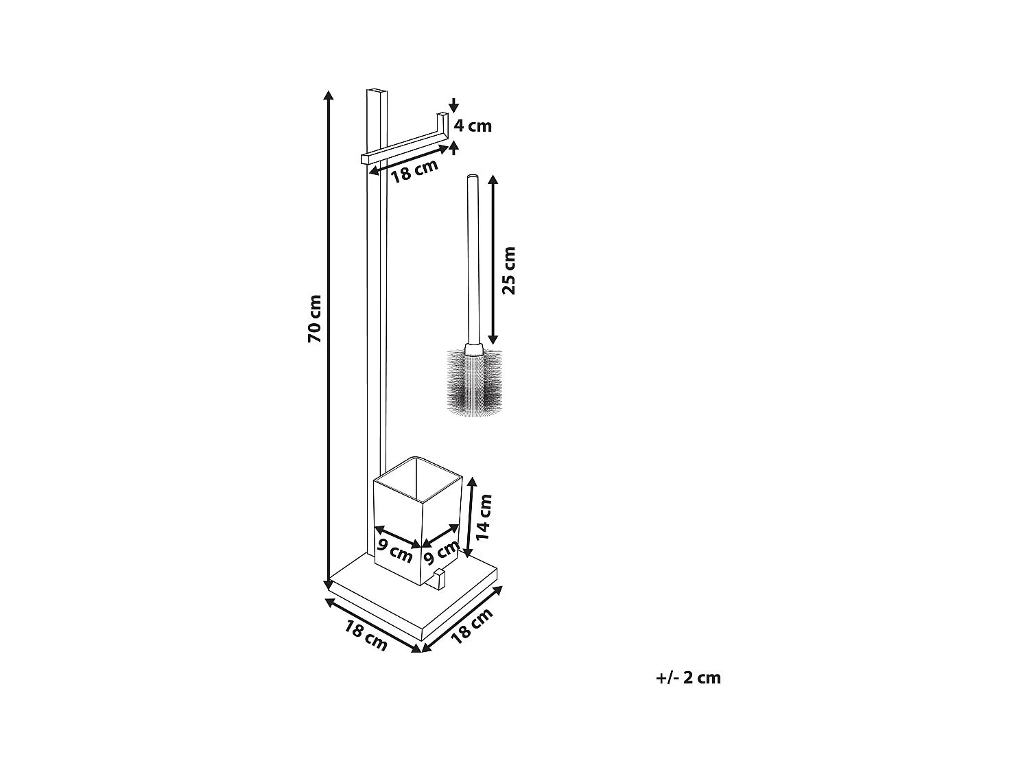 Porte-papier et porte-brosse ULAPES Métal Argenté