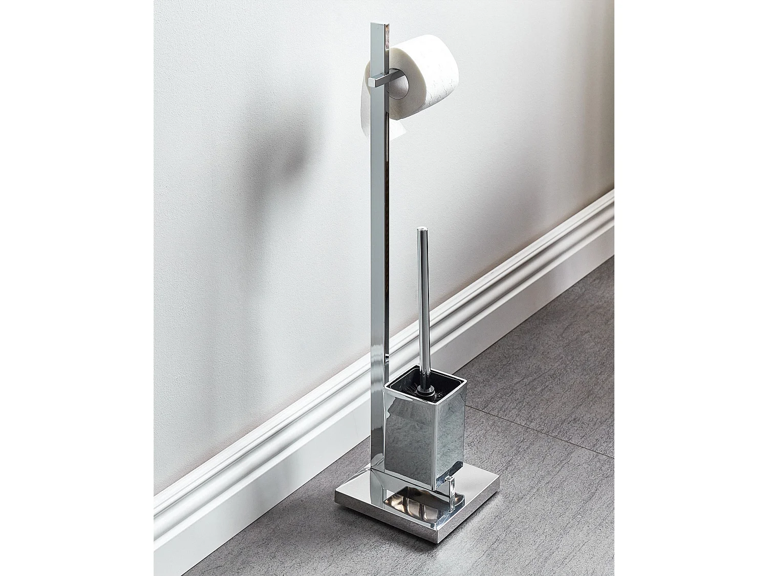 Porte-papier et porte-brosse ULAPES Métal Argenté