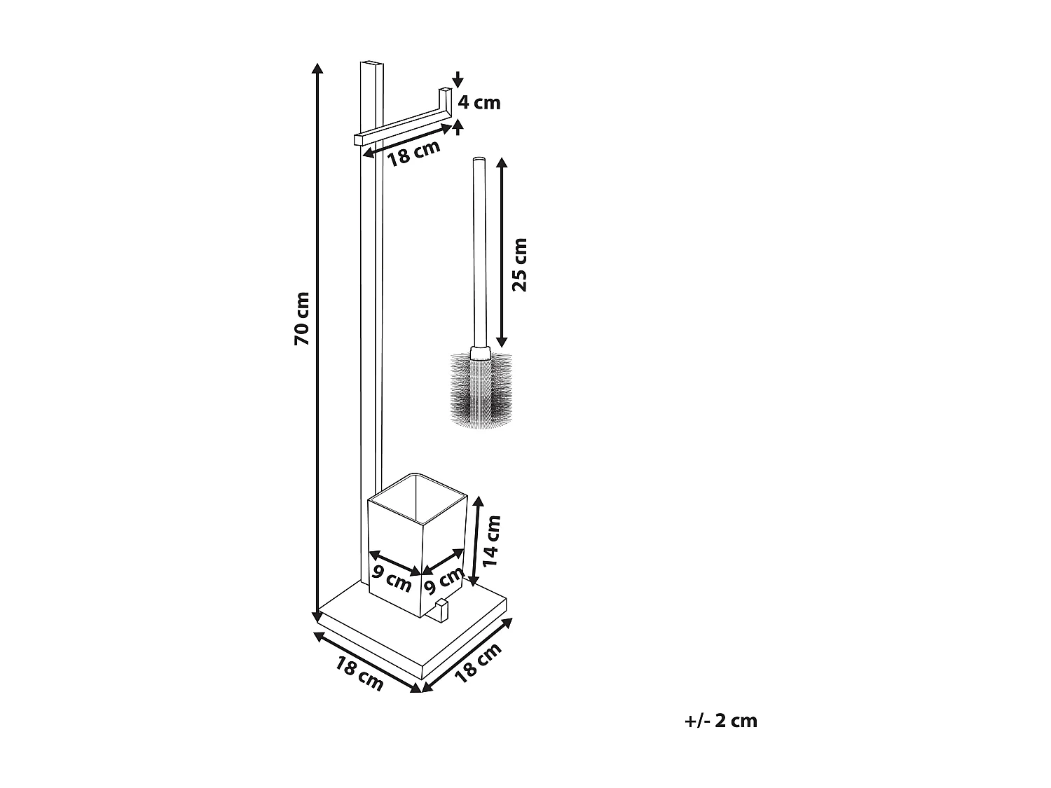 Toilettenpapierhalter mit Bürste ULAPES Metall Silber